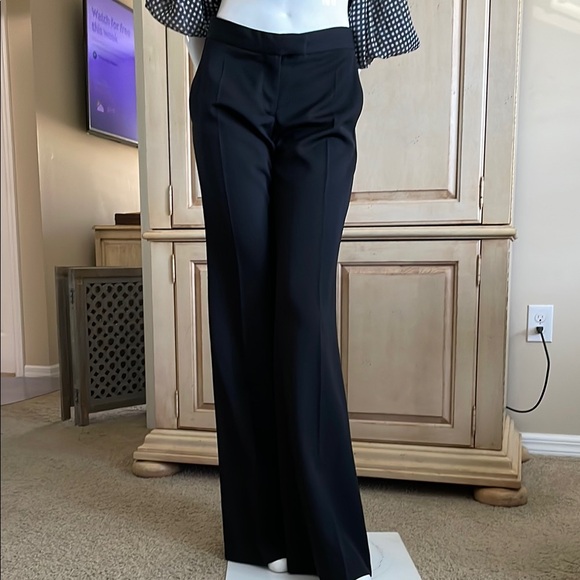 Stella McCartney Pants - Stella McCartney Black Wool Wide Leg Pants Tuxedo Stripe down sides 40 NWT